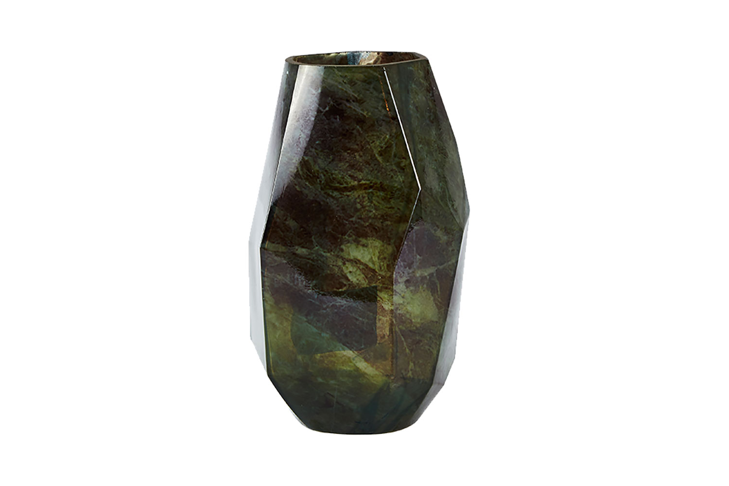 Beveled glass vase