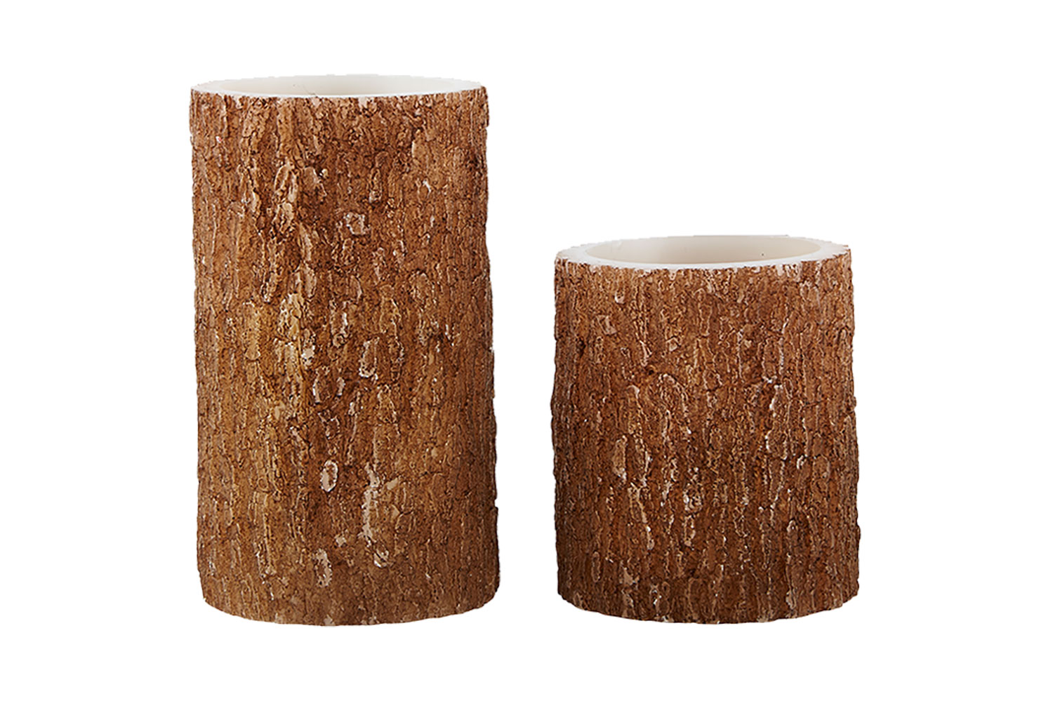 Set of 2 natural wood scented candles