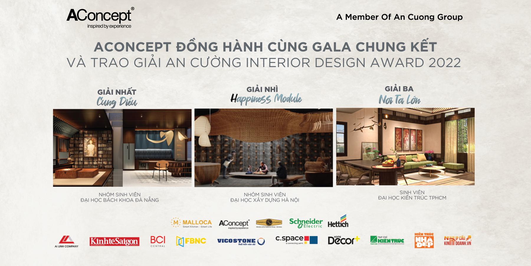 ACONCEPT ĐỒNG HÀNH CÙNG GALA CHUNG KẾT VÀ TRAO GIẢI AN CƯỜNG INTERIOR DESIGN AWARD 2022